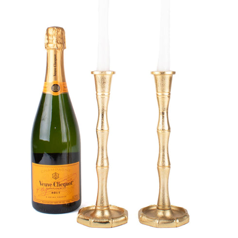 Gold Bamboo Candlestick (Small)